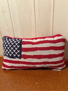 Disney Red and White Striped Knit Pillow